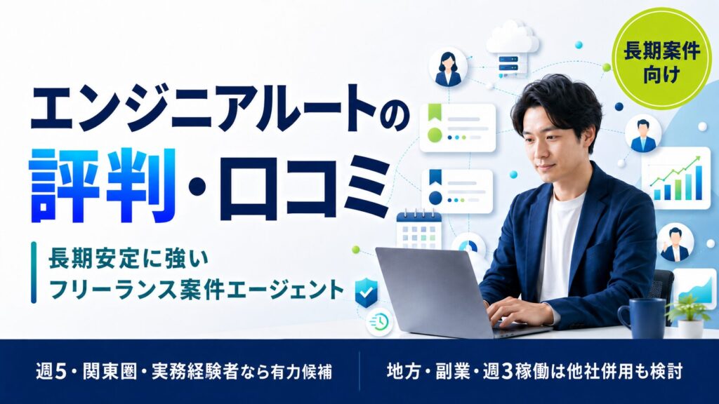 エンジニアルートの評判・口コミ【2026年版】フリーランス案件エージェントの実態