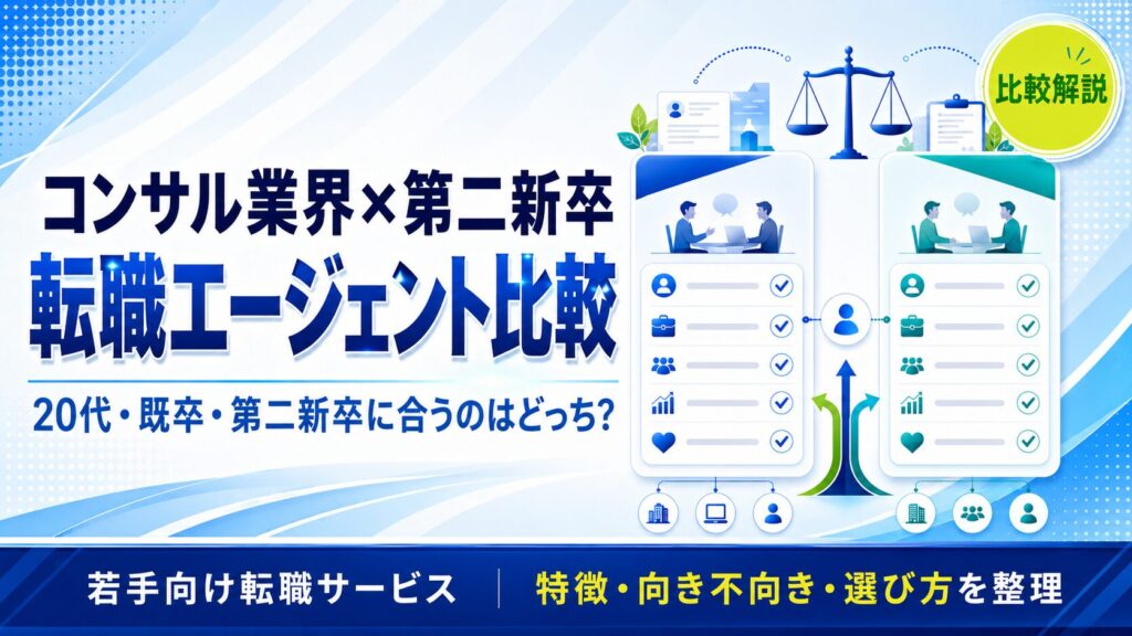 コンサル業界×第二新卒 転職エージェント比較｜13社不採用→週4リモートに届いた観察者が整理する5社の選び方フレーム