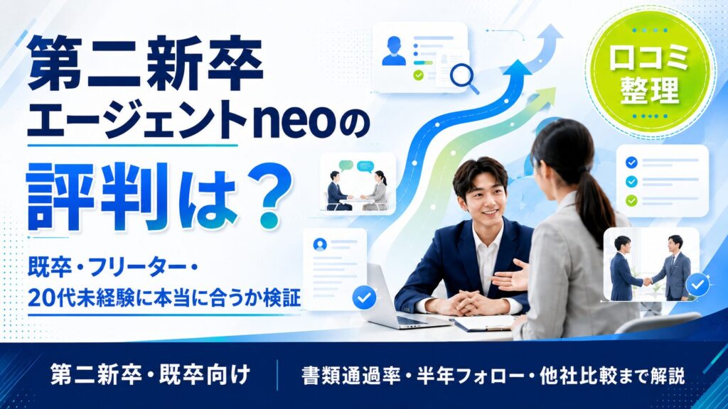 第二新卒エージェントneoの評判・口コミは本当？文系営業3年→週4リモート達成・実務2年目の私が観察者として整理