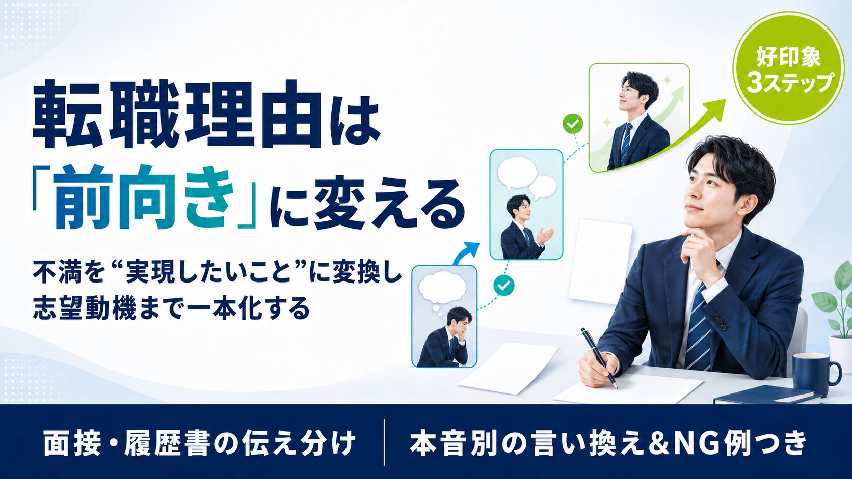 転職理由の答え方｜面接・履歴書で好印象になる言い換えとNG例【職種別の例文付き】